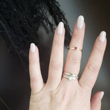 Load image into Gallery viewer, Garnet + Sterling Silver Stacker Ring