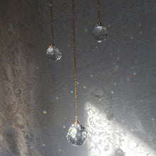 Load image into Gallery viewer, Large Malachite + Quartz Moon Suncatcher