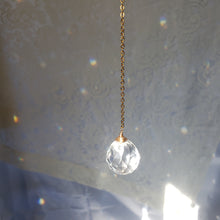 Load image into Gallery viewer, Mini Lapis + Quartz Moon Suncatcher
