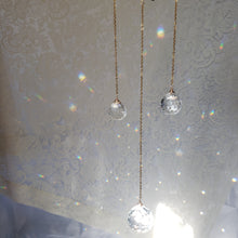 Load image into Gallery viewer, Large Amethyst + Quartz Moon Suncatcher