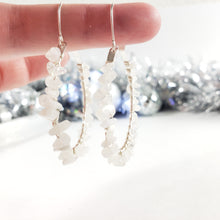 Load image into Gallery viewer, Small Moonstone Gemstone Hoops