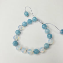 Load image into Gallery viewer, Aquamarine + Opalite Bracelet Stack OR Single
