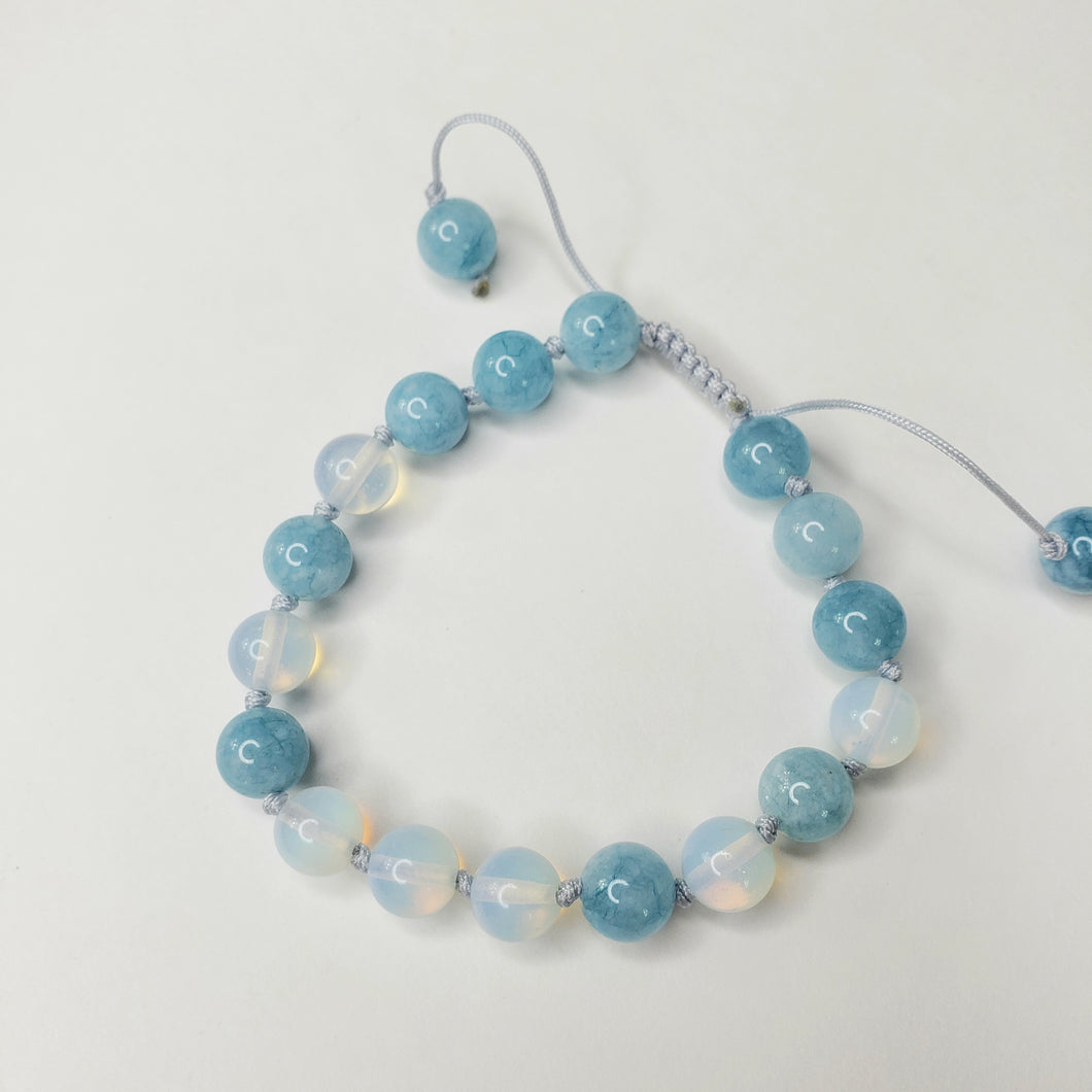 Aquamarine + Opalite Bracelet Stack OR Single