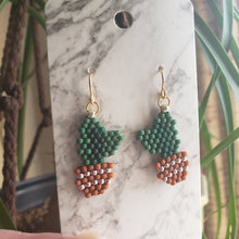 Load image into Gallery viewer, Mini Cactus Bow Drop Earrings
