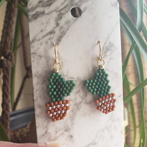 Mini Cactus Bow Drop Earrings