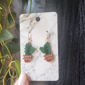 Mini Cactus Bow Drop Earrings