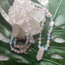 Load image into Gallery viewer, Rose Quartz, Opalite + Aura Quartz Mala
