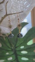 Load and play video in Gallery viewer, Alien Sun + Peacock Pearl Earrings
