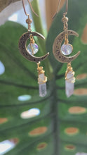Load and play video in Gallery viewer, Alien Moon Aura Quartz+ Quartz Earrings
