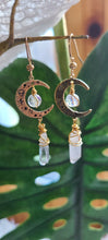 Load image into Gallery viewer, Alien Moon Aura Quartz+ Quartz Earrings
