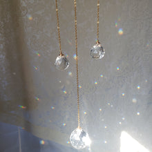 Load image into Gallery viewer, Medium Amethyst + Quartz Moon Suncatcher
