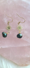 Load image into Gallery viewer, Alien Sun + Peacock Pearl Earrings
