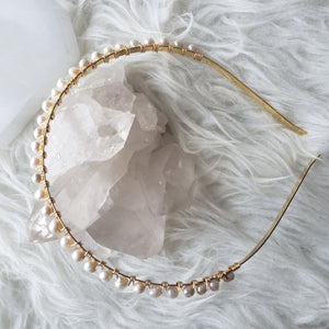 Fresh Water Pearl Gold Headband