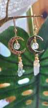 Load image into Gallery viewer, Alien Moon Aura Quartz+ Quartz Earrings
