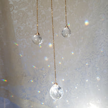 Load image into Gallery viewer, Medium Moonstone + Quartz Moon Suncatcher
