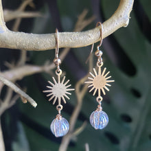 Load image into Gallery viewer, Mini Sun &amp; Aura Quartz Earrings
