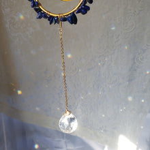 Load image into Gallery viewer, Mini Lapis + Quartz Moon Suncatcher
