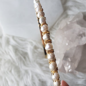 Fresh Water Pearl Gold Headband