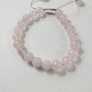 Rose Quartz + Rainbow Aura Quartz Bracelet Options