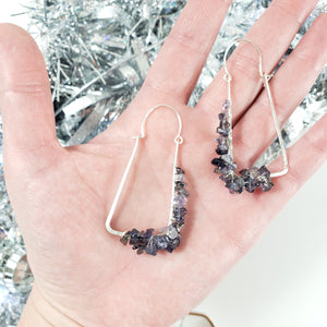 Lolite Small Rectangle Hoops