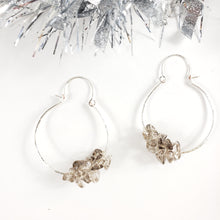 Load image into Gallery viewer, Small Smokey Quartz Cluster Hoops
