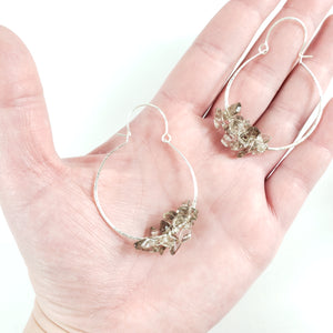 Small Smokey Quartz Cluster Hoops