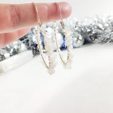 Load image into Gallery viewer, Small Moonstone Gemstone Hoops
