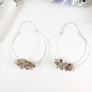 Large Smokey Quartz Cluster U Hoops