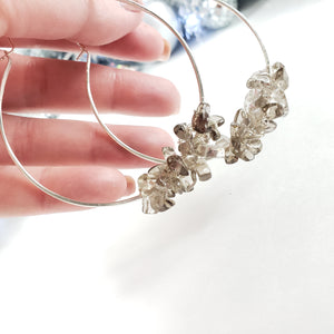 Large Smokey Quartz Cluster U Hoops