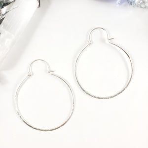 Large Hammered Sterling Silver Hoops