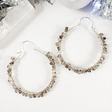 Load image into Gallery viewer, Smokey Quartz Gemstone Hoops
