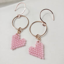 Load image into Gallery viewer, Beaded Heart Earrings
