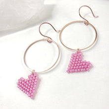 Load image into Gallery viewer, Beaded Heart Earrings
