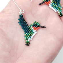 Load image into Gallery viewer, Humming Bird Woven Drop Earrings
