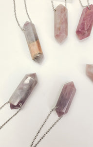 Madagascar Rose Quartz Pendant Necklace