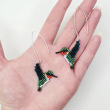 Load image into Gallery viewer, Humming Bird Woven Drop Earrings
